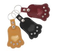Gatuida 3 pièces Porte-clés Commémoratif Poils Animaux PU Rangement Léger avec Pendentif Patte Chien Accessoire Souvenir pour Amoureux des Animaux