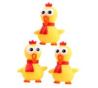 Gatuida 3 pièces Poulet Couineur Latex Squeeze Criant pour Animaux Réduit Ennui et Comportement Destructeur Forme Poule Jaune Attrayante