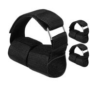 Gatuida 3 Pièces Sangles de Cheville pour Haltère, Accessoire Haltère Pieds Réglable Noir, Webbing à Boucle et Crochet, Stabilité, Légères, pour Maison et Salle de Sport