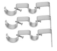 Gatuida 3 pièces Support Double Tringle Rideau Résistant Corrosion Porte-Rideaux Robuste pour Deux Couches Installation Facile avec Vis Incluses Accessoire Super Portant pour Décoration
