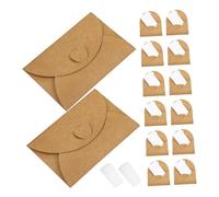 Gatuida 30 Ensembles Kraft Paper Mini Envelopes With Heart Clasp Vintage Credit Card For Weddings Birthdays Business Invitations And DIY Greeting Cards