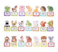 Gatuida 30 pièces Cartes Flash Apprentissage Anglais Garçon Fille Jeu Éducatif Animaux Facile à Transporter pour Garçons Filles