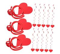 Gatuida 30 Pièces Décorations de Cœur à Suspendre pour Saint-Valentin Mariage et Anniversaire PVC Spiralé Ornements Tourbillonnants Rouges pour Décoration de Fête