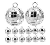 Gatuida 30 pièces Lot de Charms Disco Ball Vintage Années pour Porte-clés DIY Pendentifs Mini Boules à Facettes Accessoires Année Femme et Fête