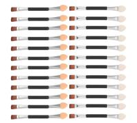 Gatuida 30 Pièces Lot de Pinceaux Fard Paupières Double Embout Argentés Brosse Sourcils Angulée et Applicateur Stick pour Maquillage des Yeux Tube Aluminium Léger pour Femmes