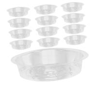Gatuida 30 pièces Plateau de Pot de Fleur Rond Pet Transparent Plateau de Eau et Dérapant pour Pot de Plantes Intérieur et Extérieur