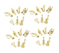 Gatuida 35 Pièces Miniature Musical Instruments Set Mini Piano Trombone with Stand Tiny Guitar Violin Trumpet Ornaments for Dollhouse Decoration