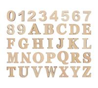 Gatuida 36 Lettres et Chiffres en Bois Brut pour Scrapbooking et Loisirs Créatifs Alphabet en Bois Vierge A-z Plus 0-9 Décorations DIY pour Artisanat 36 Pièces pour Créations Manuelles