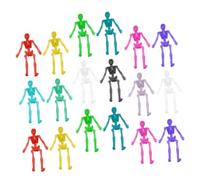 Gatuida 36 pièces Jouets Squelettes Élastiques Halloween Jouets Stress Extensibles pour Fête Accessoires Squelettes Simulés pour Détente et Décoration Remplissage de Couleur Aléatoire