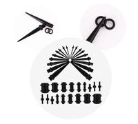 Gatuida 36pièce Écarteurs Oreilles Acrylique Lot De Unisexe Multi Perforation De Oreille Noirs