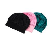 Gatuida 3pièces Bonnet De Nuit Satin Doux Lot Élastique Large Pour Protéger Cheveux Et Extensions