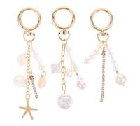 Gatuida 3pièces Lot de Porte-clés Coquillage avec Étoile de Mer Breloques Décoratives pour Téléphone à Main Charms de Plage pour Porte-clés et Pendentifs