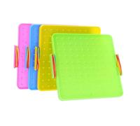 Gatuida 4 Ensembles Board De Ongles D'enseignement des Mathématiques Formes Géométriques Mathématique des Élastiques Puzzle D'élastiques Géoplan Double Face Puzzle Geoboard Plastique