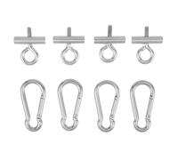 Gatuida 4 Ensembles Kit Fixation Auvent INOX avec Mousquetons à Ressort Butoirs Rail Résistants et Clips pour Tissu d'Ombrage Accessoires Stables pour Camping Caravane