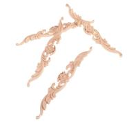 Gatuida 4 pièces Appliques Bois Sculpté Non Peint Décoratives Moulures Faciles à Installer pour Portes Armoires Murs Meubles Vintage