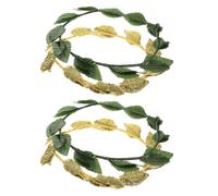 Gatuida 4 Pièces Bandeau Couronne de Feuilles Grecques Vert en Plastique Léger, Détails Faits Main, Accessoire Élégant pour Fêtes Renaissance et Carnavals