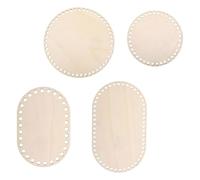 Gatuida 4 pièces Bases Bois Ovales et Rondes pour Paniers Au Crochet Légères et Durables pour DIY Supports Solides pour Sacs à Main et Tressage Créatif