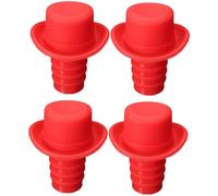 Gatuida 4 pièces Bouchons de Bouteille Vin Silicone Chapeau Créatif Étanche Réutilisable pour Mariage Fête Anniversaire