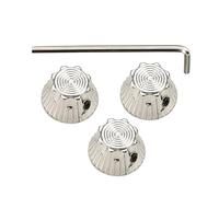 Gatuida 4 pièces Boutons de Guitare Style Tournesol Commandes Volume et Tonalité pour Guitare Électrique Jazz et Basse Finition Argentée