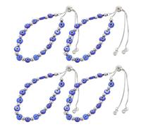 Gatuida 4 Pièces Bracelets Œil Protecteur Ajustables Perles pour Femmes Bijoux Chance pour Fêtes et Usage Quotidien Design Polyvalent et Élégant