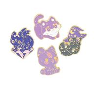 Gatuida 4 pièces Broche Chat Alliage Décoration Créative pour Vêtements Femmes Ados et Garçon Fille Accessoire Sac à Dos Original