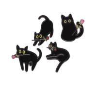 Gatuida 4 pièces Broche Chat Métal Épingles Originales pour Vêtements Sacs et Chapeaux Décoration Mode Créative et Résistante Cadeau Femme Homme