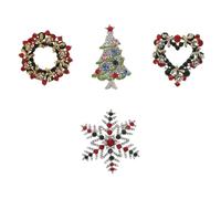 Gatuida 4 Pièces Broche de Noël Décorative Style Goutte Huile Lot de Broches de Poitrine pour Fêtes de Noël Amusante
