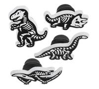 Gatuida 4 pièces Broche Dinosaure Squelette Alliage Chic Épingle Corsage Crâne de Dinosaure Réaliste Accessoire Mode pour Femme et Homme Cadeau Original pour Fêtes et Usage Quotidien