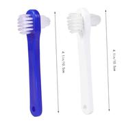 Gatuida 4 pièces Brosse à Dentier Double Tête Brosses de Nettoyage Prothèse Dentaire Portables avec Poils Doux Variées Blanc et Bleu Soin des Fausses Dents