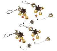 Gatuida 4 pièces Carillons Éoliens Feng Shui Métal Vintage avec Poissons et Paons Décoration Extérieure et Intérieure Cloche à Vent Rustique pour Richesse et Harmonie Jardin Terrasse