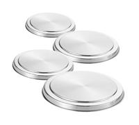 Gatuida 4 pièces Couvercles Brûleurs Cuisinière Acier Inoxydable Protection pour Plaques Électriques Design Rond Miroir Entretien Facile pour Cuisine Gaz et Électrique