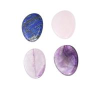 Gatuida 4 pièces de Naturelles Inquiétude Forme de Pouce pour Massage et Relaxation Quartz Rose et pour Soulagement Du Stress et Anxiété Lithothérapie Portable