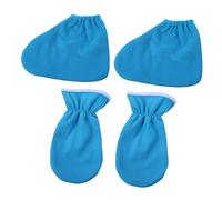 Gatuida 4 Pièces De Soins Des Mains + Couverture De Pied De Soins Aux Pieds De Traitement à La Main Sec Pédicure Hyaluronique Et De Paraffine Blue Flanelle