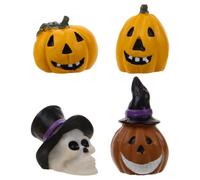 Gatuida 4 Pièces Décoration de Citrouille d'halloween en Résine pour Aquarium, Mini Citrouilles Résistantes la Décoloration Finition Soignée, pour Jardin ou Aquarium