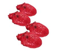 Gatuida 4 pièces Décoration Halloween Réaliste Cœur Humain Sanglant pour Maison Hantée Fête Ambiance Terrifiante Accessoire Effrayant