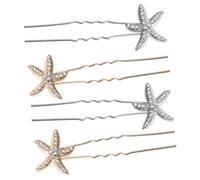 Gatuida 4 pièces Épingles à Cheveux Étoile de Mer Accessoires de Mariage pour Bride de Or et Élégants pour et Plages