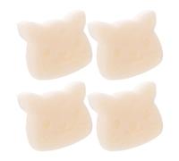 Gatuida 4 Pièces Éponge de Bain Exfoliation Douce pour Peau Sensible en Langue de Diable Blanche de Chat et Élimination des Impuretés, pour Salles de Bains et Dortoirs