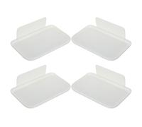 Gatuida 4 Pièces Étagère Pliante Murale Adhésive en Plastique Blanc Bords Relevés, Support de Rangement sans Perçage Cuisine, Salle de Bain ou Chambre