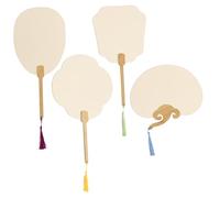 Gatuida 4 pièces Éventails Papier Vierges à Peindre Ventilateurs Portables Légers Papier et Bois Fans DIY pour Famille et Cadeaux Personnalisés Couleur Aléatoire Couleur Aléatoire