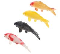 Gatuida 4 Pièces Figure de Poisson Artificiel en PVC, Décor Réaliste | Compatible Eau Douce et Mer, Couleurs Intenses, Lignes Lisses, pour Bac à Betta, Bureau, Maison et Présent