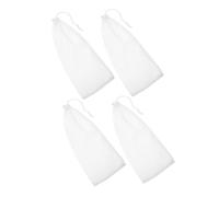 Gatuida 4 Pièces Filet Polyester Blanc pour Nourriture Oiseaux Sauvages Suspendus Mangeoire Extérieure Résistante Au Vent avec Fermeture à Cordon pour Jardin et Oiseaux des Jardins