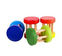Gatuida 4 Pièces Hochet Bois pour Garçon Fille Sensoriel pour Éveil et Motricité Éducatif Sûr et Facile à Saisir Couleurs Aléatoires Adapté Aux Tout Petits Couleur