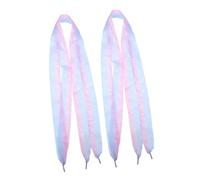 Gatuida 4 pièces Lacets Larges Ruban Organza pour Sneakers Femmes Lacets Athlétiques Fil Neigeux Dégradé pour Chaussures Casual et DIY Lot