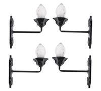 Gatuida 4 pièces Lot de Appliques Murales Miniatures LED pour Mini Maison Lampes Murales Lumineuses pour Décoration de Table Sable Accessoires DIY pour Miniature Lumière Chaude Noir
