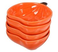 Gatuida 4 Pièces Lot de Céramique pour Hamster et Petits Animaux Forme Citrouille Résistants et Stables Alimentation et Eau Compacts et Faciles à Nettoyer