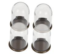 Gatuida 4 Pièces Lot de Coupoles en Verre Transparent pour Maison de Poupée Mini avec Base Métal Protection pour Fleurs Éternelles Décor Miniature Facile Accès