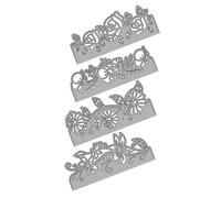 Gatuida 4 pièces Lot de Matrices Découpe Fleurs Acier pour Scrapbooking DIY Pochoirs Métal Durables pour Création Cartes et Artisanat Papier
