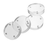 Gatuida 4 pièces Lot de Mini Cadres Photo Magnétiques Ronds Transparents Support Décoratif pour Affichage Créatif de Photos Notes et Dessins