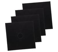Gatuida 4 pièces Lot de Protège Brûleurs Antiadhésifs pour Cuisinière à Gaz Noir Réutilisables Tapis de Protection Cuisine Facile à Nettoyer et Résistant Chaleur