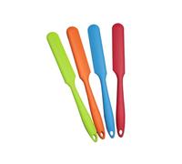 Gatuida 4 pièces Lot de Spatules Silicone avec Tête Longue Intégrée Racloir Plat pour Pâtisserie Mélange de Beurre Ustensiles de Cuisine Résistants et Faciles à Nettoyer Rouge Orange Bleu
